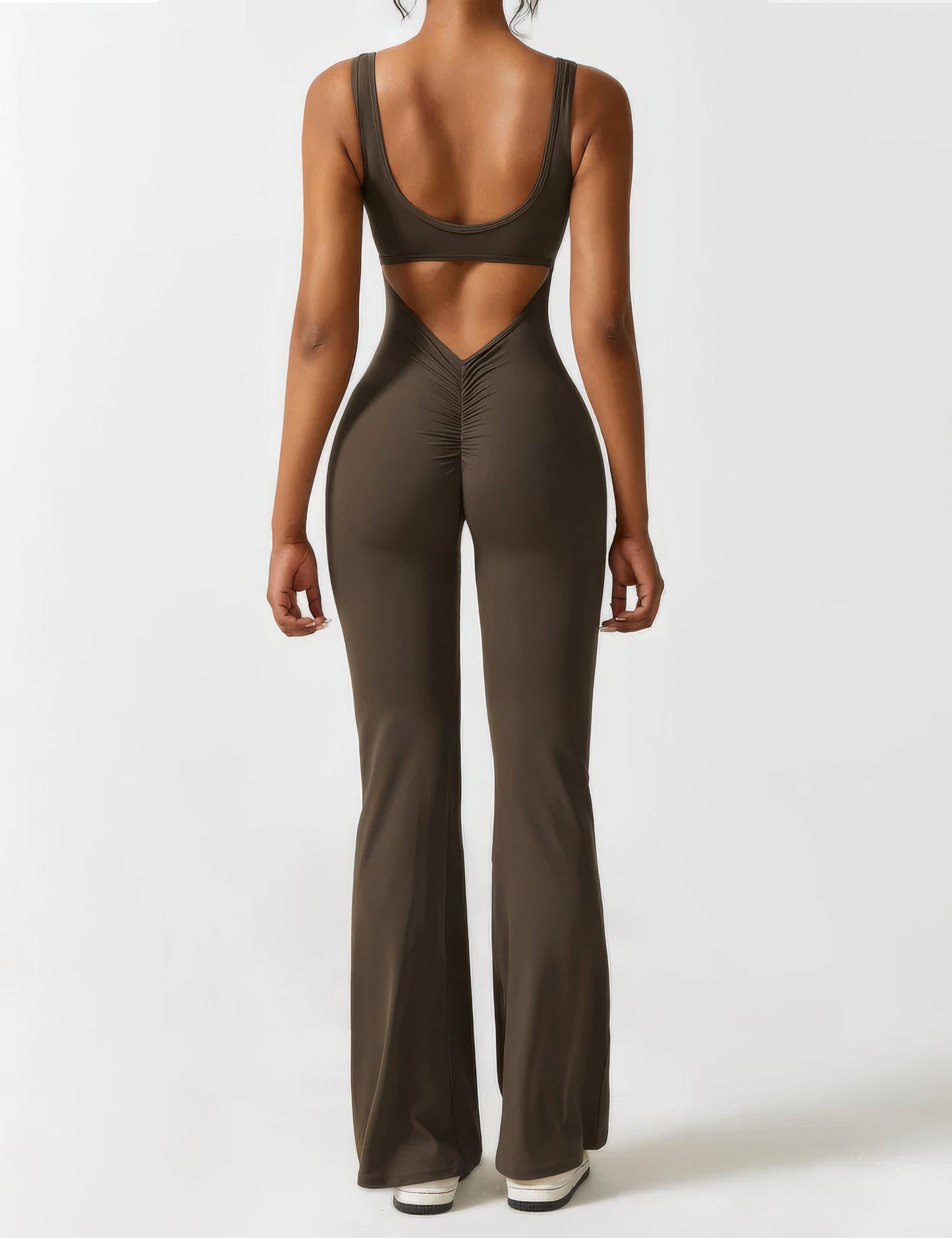 DEMI | V-BACK FLARED JUMPSUIT